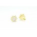 Women's Ear tops studs Earrings yellow Gold Plated Zircon Stones round design
